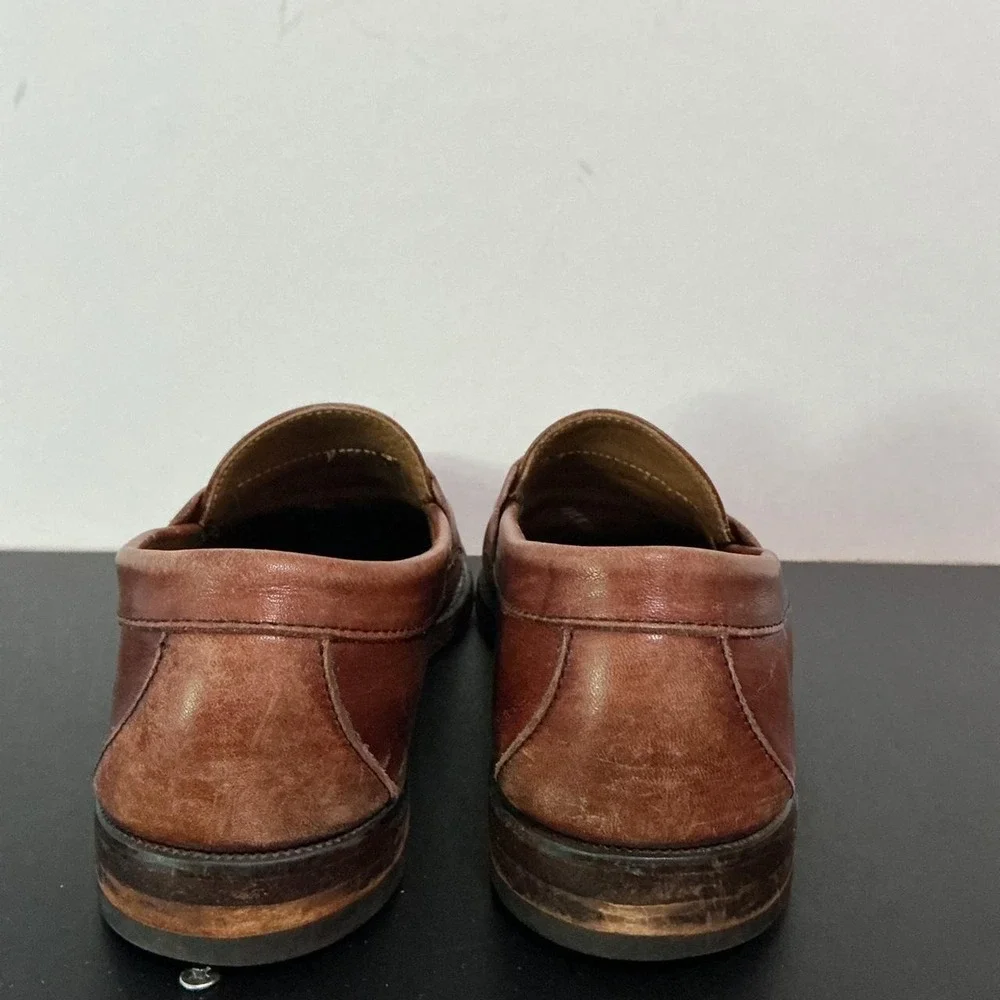 Sebago Classic Handsewn Burgundy Brown Leather Penny Loafers Mens 7D 73193